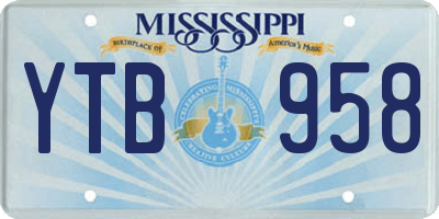 MS license plate YTB958