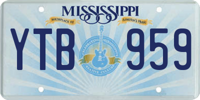 MS license plate YTB959