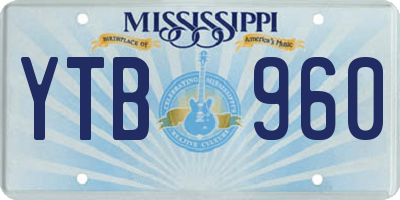 MS license plate YTB960
