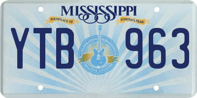 MS license plate YTB963