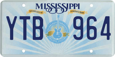 MS license plate YTB964