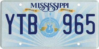 MS license plate YTB965