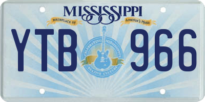 MS license plate YTB966