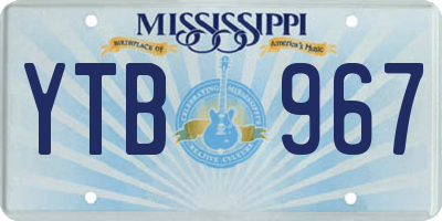 MS license plate YTB967