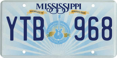 MS license plate YTB968