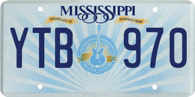 MS license plate YTB970
