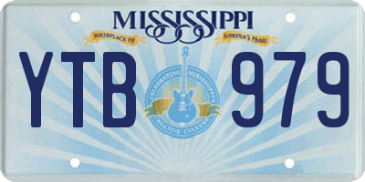 MS license plate YTB979