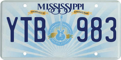 MS license plate YTB983