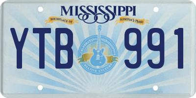 MS license plate YTB991