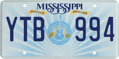 MS license plate YTB994
