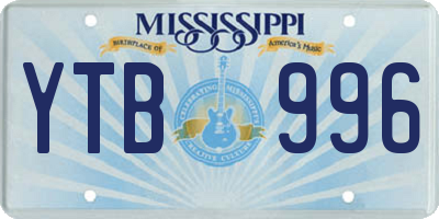 MS license plate YTB996