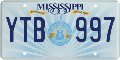 MS license plate YTB997