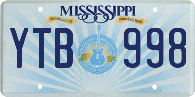 MS license plate YTB998