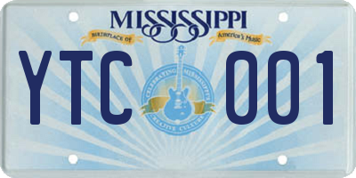 MS license plate YTC001