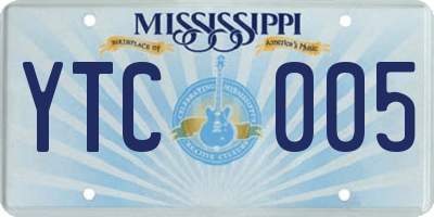 MS license plate YTC005