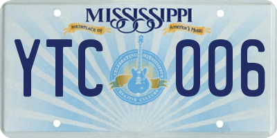 MS license plate YTC006