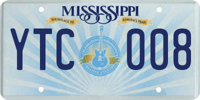 MS license plate YTC008