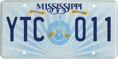 MS license plate YTC011