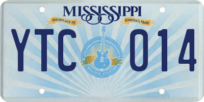 MS license plate YTC014