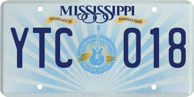 MS license plate YTC018