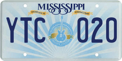 MS license plate YTC020