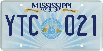 MS license plate YTC021