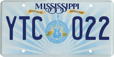 MS license plate YTC022