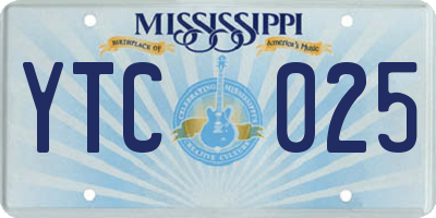 MS license plate YTC025