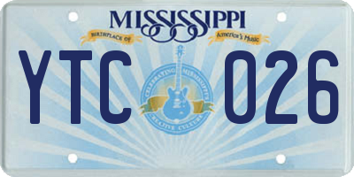 MS license plate YTC026