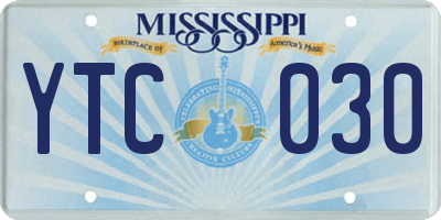 MS license plate YTC030
