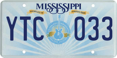 MS license plate YTC033