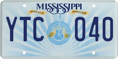 MS license plate YTC040