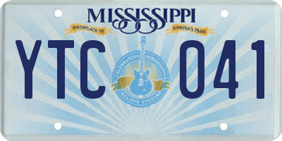MS license plate YTC041