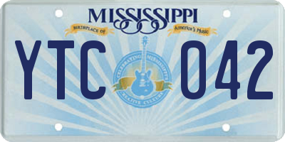 MS license plate YTC042