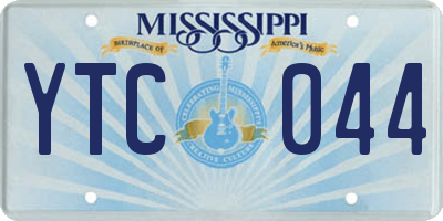 MS license plate YTC044