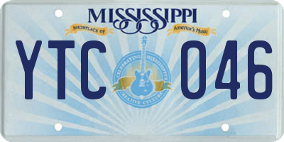MS license plate YTC046