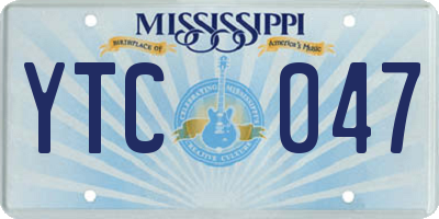 MS license plate YTC047