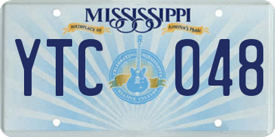 MS license plate YTC048