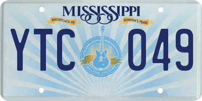 MS license plate YTC049