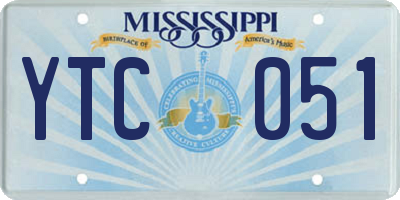 MS license plate YTC051