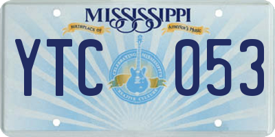 MS license plate YTC053