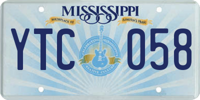 MS license plate YTC058
