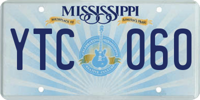 MS license plate YTC060