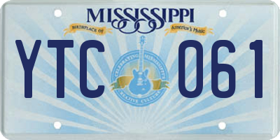 MS license plate YTC061