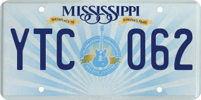 MS license plate YTC062
