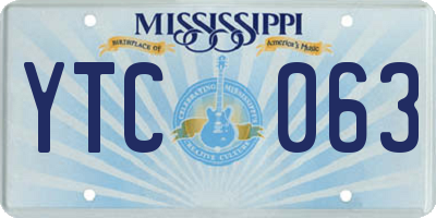 MS license plate YTC063