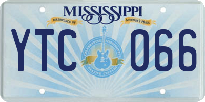 MS license plate YTC066