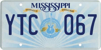 MS license plate YTC067