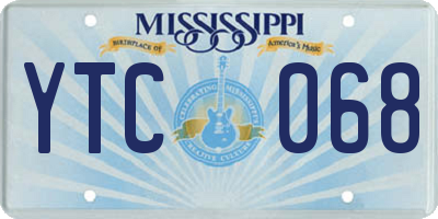 MS license plate YTC068