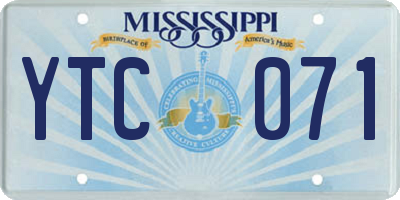 MS license plate YTC071